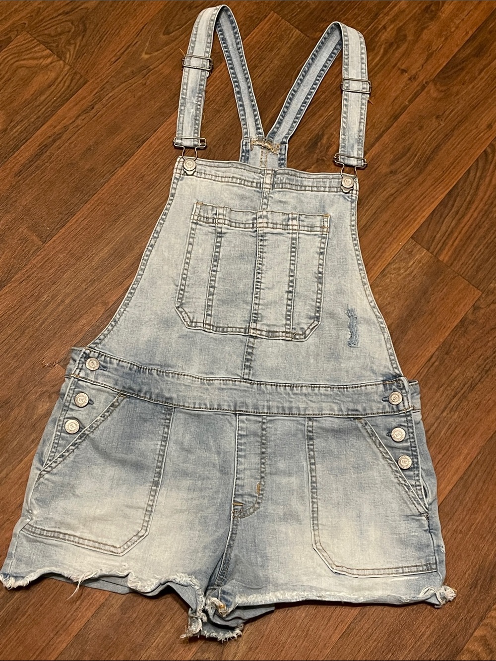 Aeropostale Distressed Denim Shortalls size L